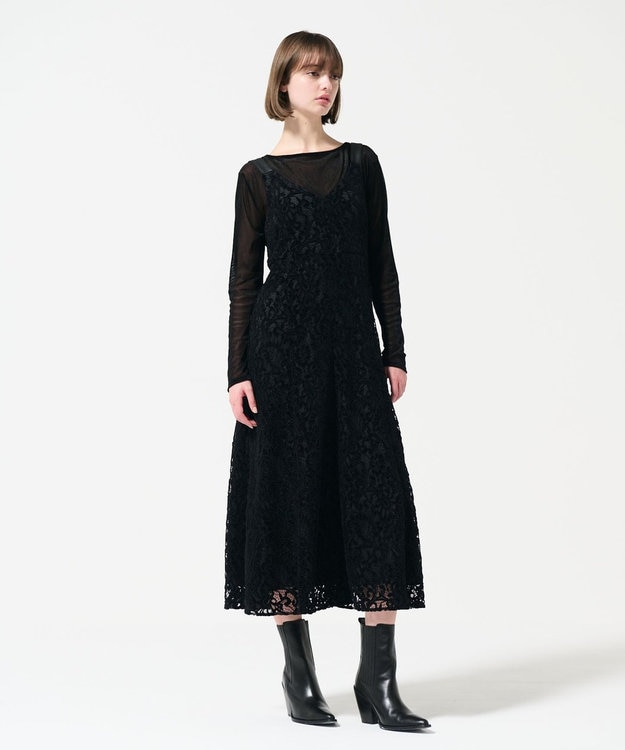 GRACE CONTINENTAL モールレースキャミワンピース ブラック