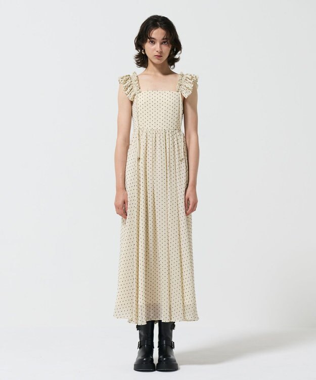 GRACE CONTINENTAL ドットジャガードノースリーブワンピース キナリ