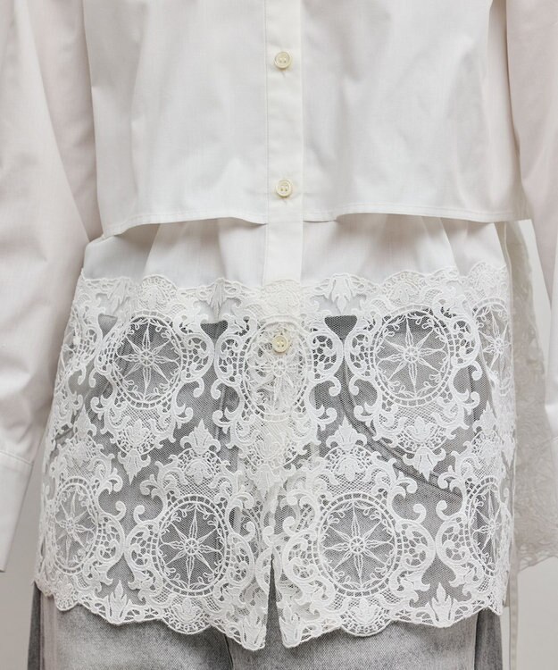 GRACE CONTINENTAL レースティアードシャツ ホワイト