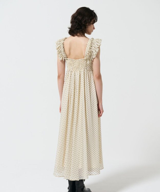 GRACE CONTINENTAL ドットジャガードノースリーブワンピース キナリ