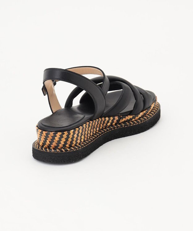 GRACE CONTINENTAL LUCA GROSSI パフィークロスサンダル ブラック