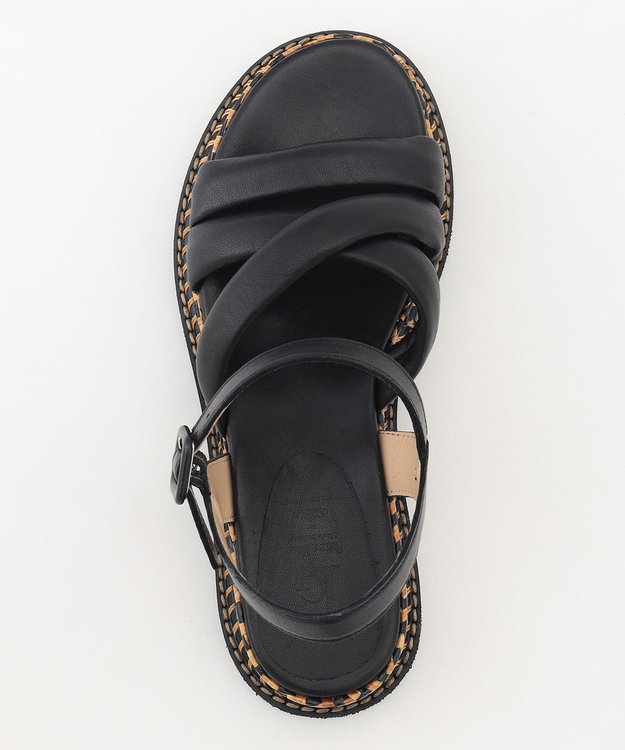 GRACE CONTINENTAL LUCA GROSSI パフィークロスサンダル ブラック