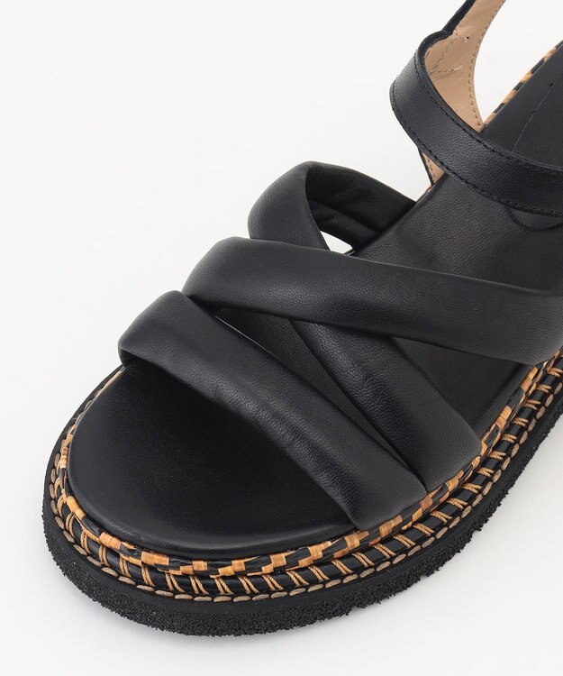 GRACE CONTINENTAL LUCA GROSSI パフィークロスサンダル ブラック