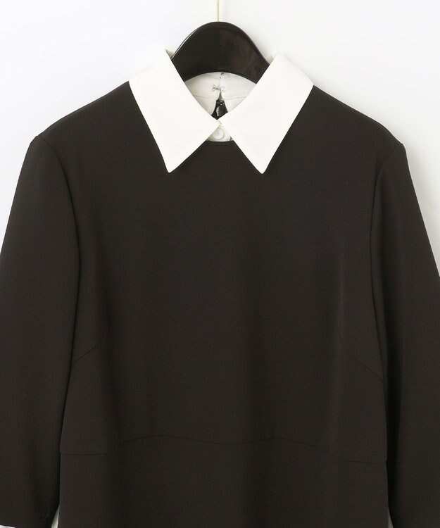 GRACE CONTINENTAL ダブルクロスドレス バイカラー