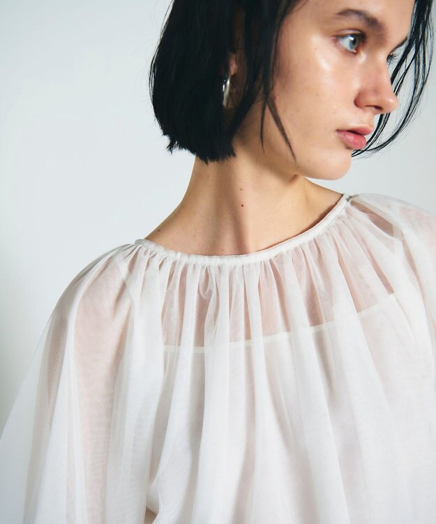 GRACE CONTINENTAL チュール2WAYトップ ホワイト