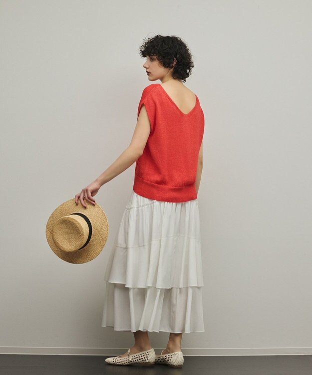 GRACE CONTINENTAL ドルマンルーズニットトップ レッド