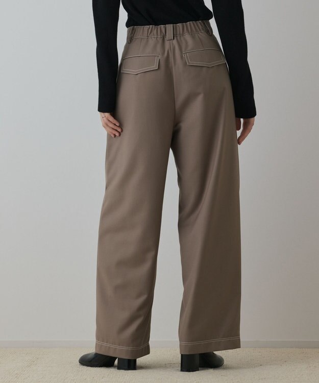 GRACE CONTINENTAL タックカーブパンツ ベージュ