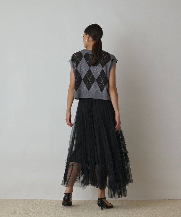 GRACE CONTINENTAL イレギュラ－チュ－ルスカート ブラック