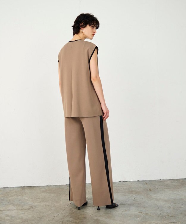 GRACE CONTINENTAL バイカラーニットパンツ ベージュ