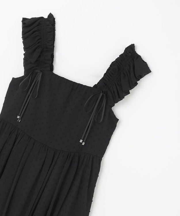 GRACE CONTINENTAL ドットジャガードノースリーブワンピース ブラック