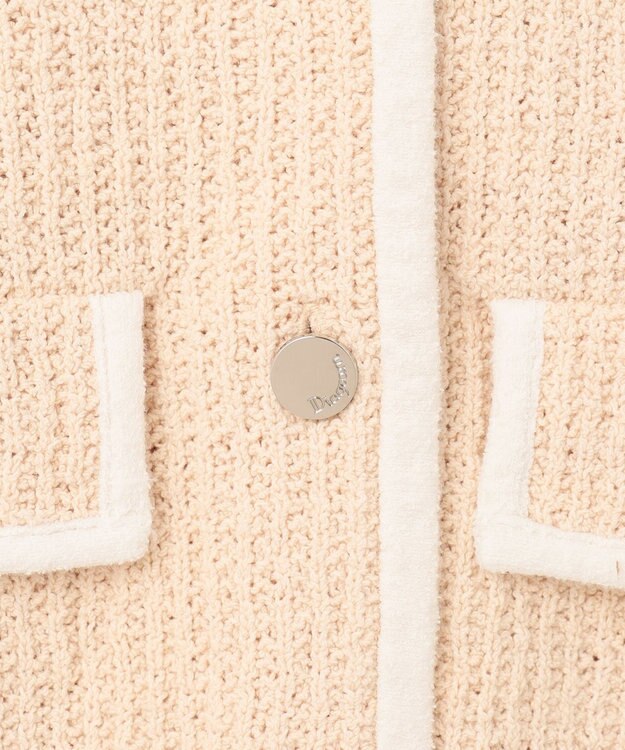 GRACE CONTINENTAL バイカラールーズニットカーディガン ベージュ