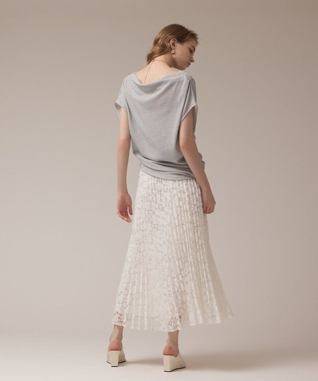 GRACE CONTINENTAL ラメドレープカットトップ シルバー