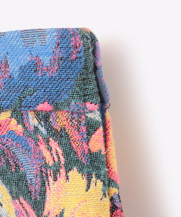 GRACE CONTINENTAL フラワージャガードフレアスカート ブルー