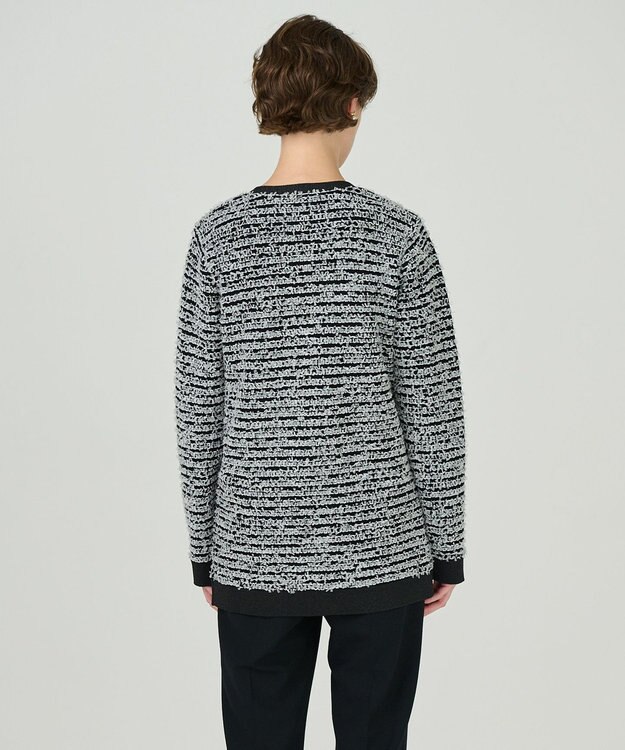 GRACE CONTINENTAL ツイードバイカラーニットカーディガン バイカラー