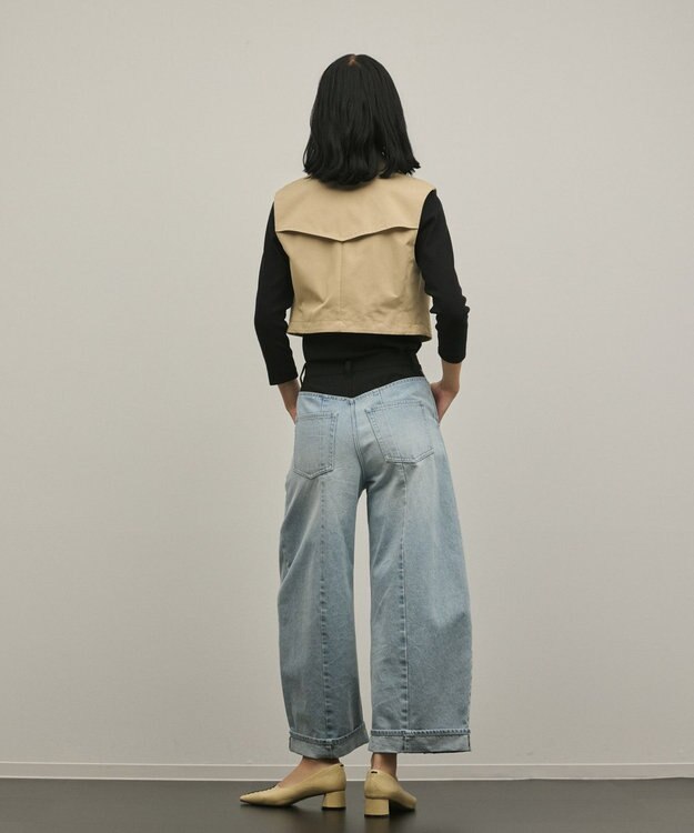 GRACE CONTINENTAL クロップトバレルパンツ サックス