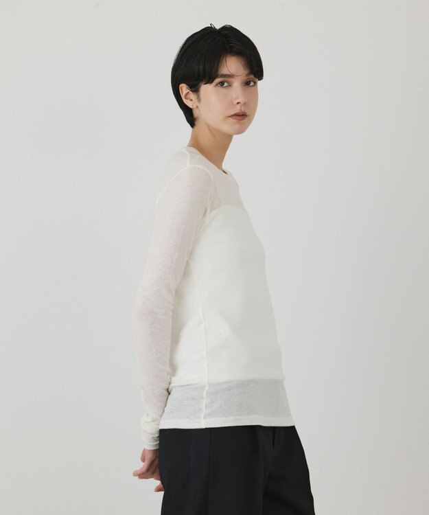 GRACE CONTINENTAL シルクベアカットトップ ホワイト