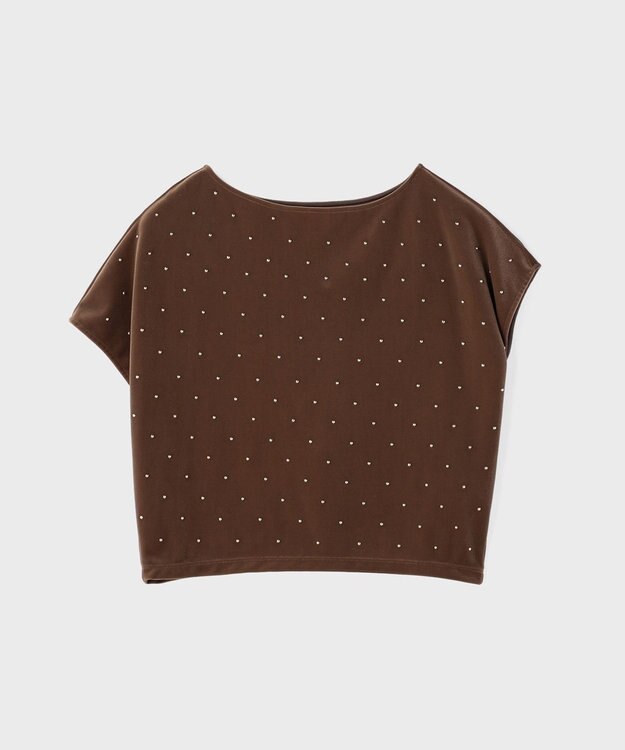 GRACE CONTINENTAL ベロアルーズカットトップ ベージュ