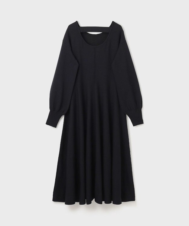 GRACE CONTINENTAL バックオープンニットワンピース ブラック