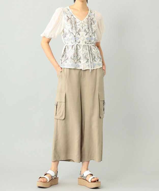 【美品】グレースクラス クロップド パンツ ホワイト 38 KOEISTORE クロップドパンツ レディース 春 夏 春夏 黒 白