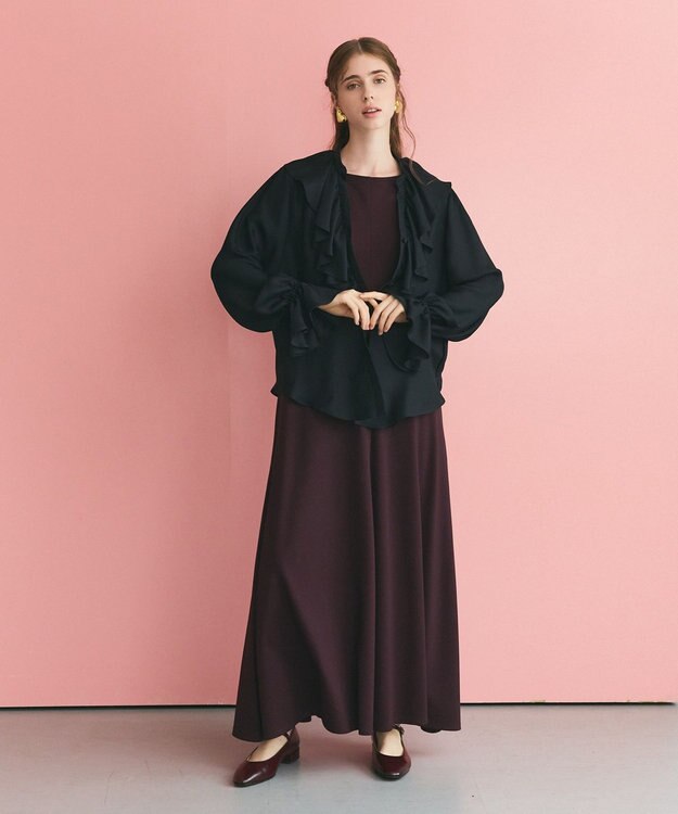 GRACE CONTINENTAL バックオープンポンチワンピース ブラウン