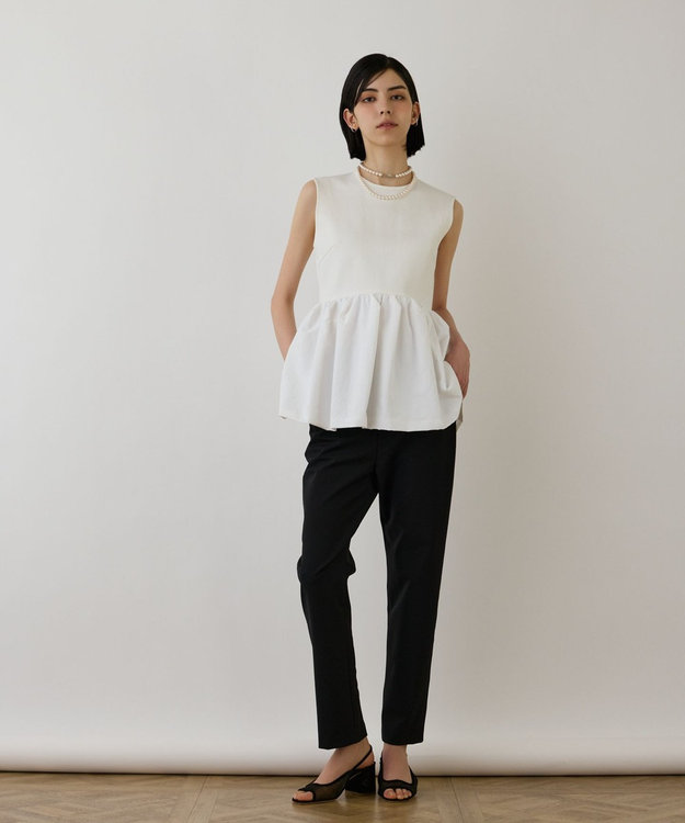 GRACE CONTINENTAL タフタペプラムトップ ホワイト