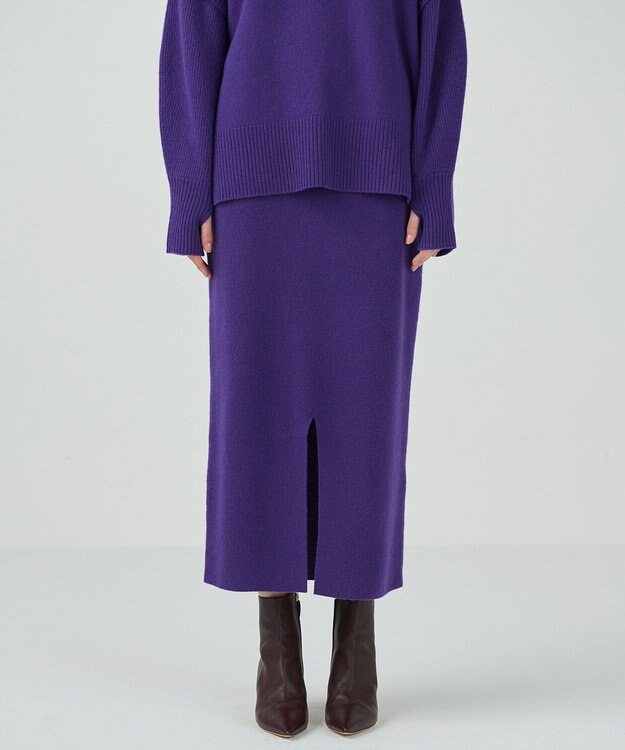 GRACE CONTINENTAL クーマラムニットスカート パープル