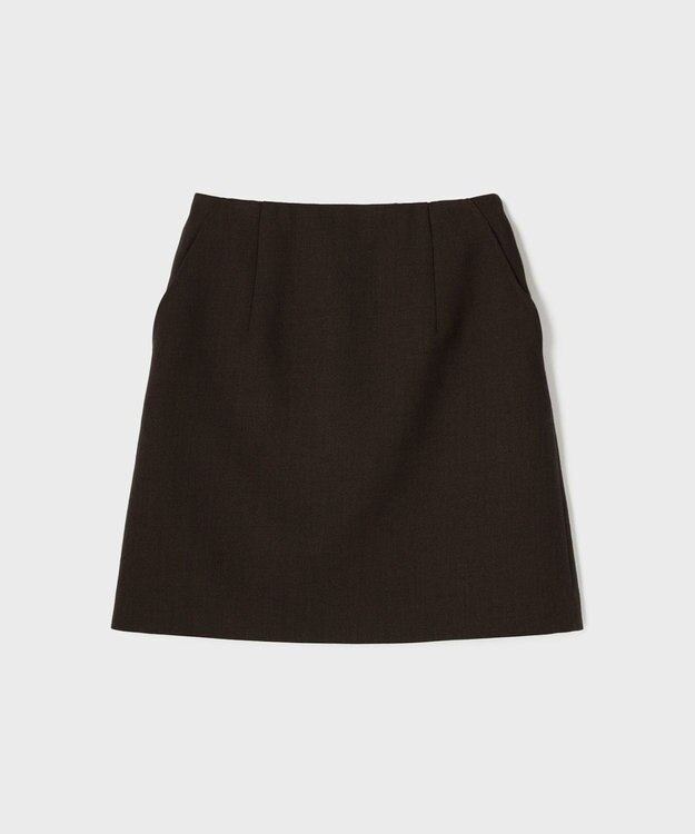 GRACE CONTINENTAL ウールギャバミニスカート ブラウン