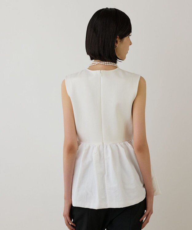 GRACE CONTINENTAL タフタペプラムトップ ホワイト