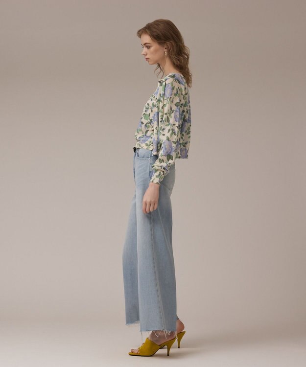 GRACE CONTINENTAL ローズプリントニットカーディガン キナリ