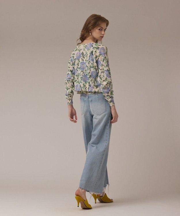 GRACE CONTINENTAL ローズプリントニットカーディガン キナリ