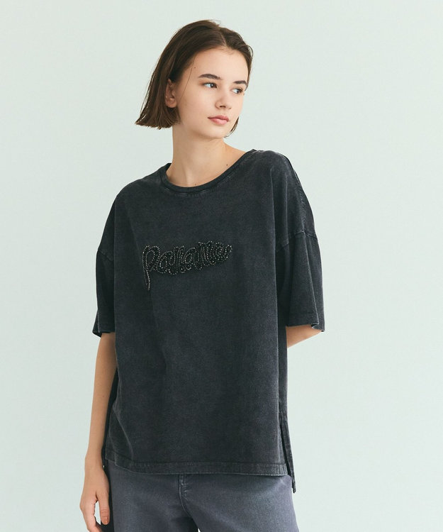 GRACE CONTINENTAL ピグメントTシャツ ブラック