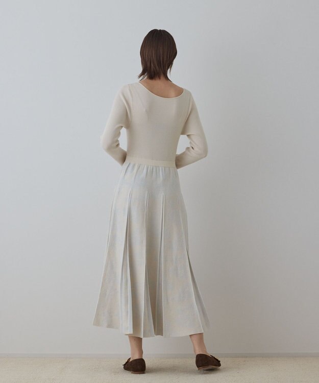 GRACE CONTINENTAL ラメモールニットジャガードワンピース キナリ