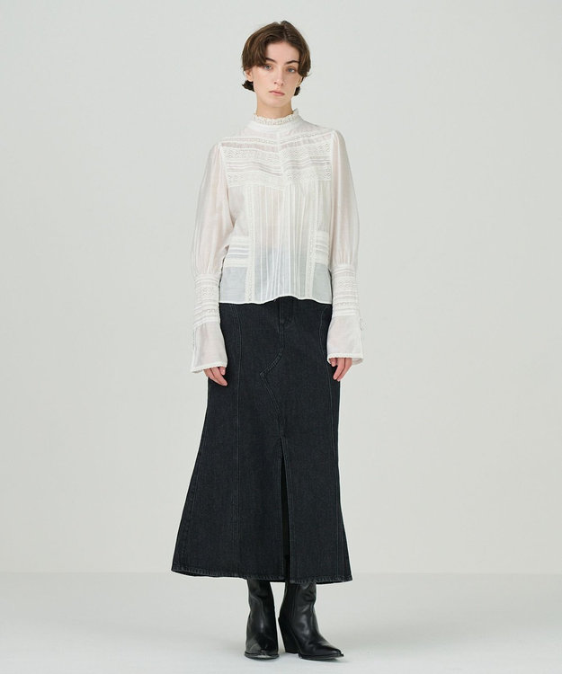 GRACE CONTINENTAL レースコンビハイネックトップ ホワイト