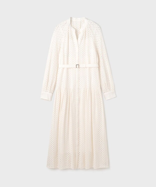 GRACE CONTINENTAL メッシュレースカフタンワンピース ホワイト