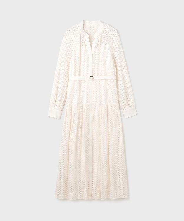 GRACE CONTINENTAL メッシュレースカフタンワンピース ホワイト