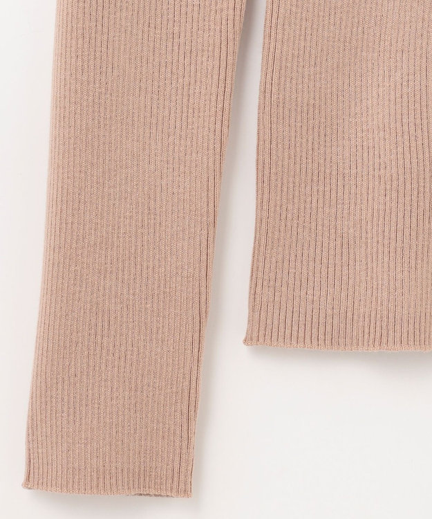 GRACE CONTINENTAL スクエアネックリブトップ ベージュ