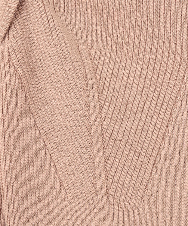 GRACE CONTINENTAL スクエアネックリブトップ ベージュ