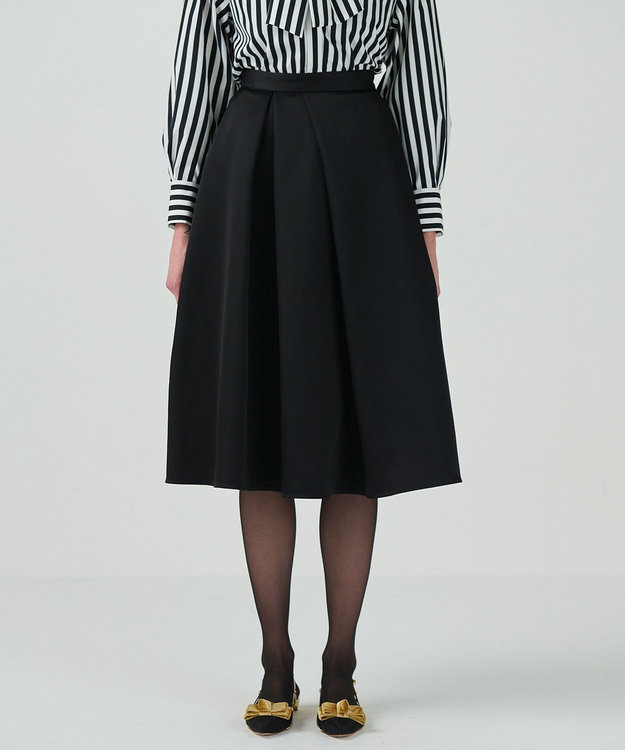 GRACE CONTINENTAL ボリュームサテンタックスカート ブラック