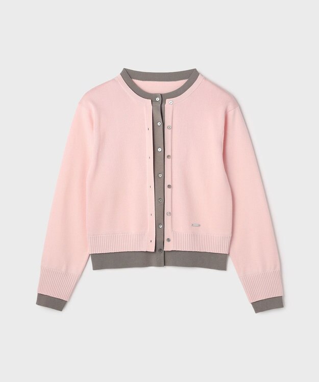GRACE CONTINENTAL レイヤード風ニットカーディガン ピンク