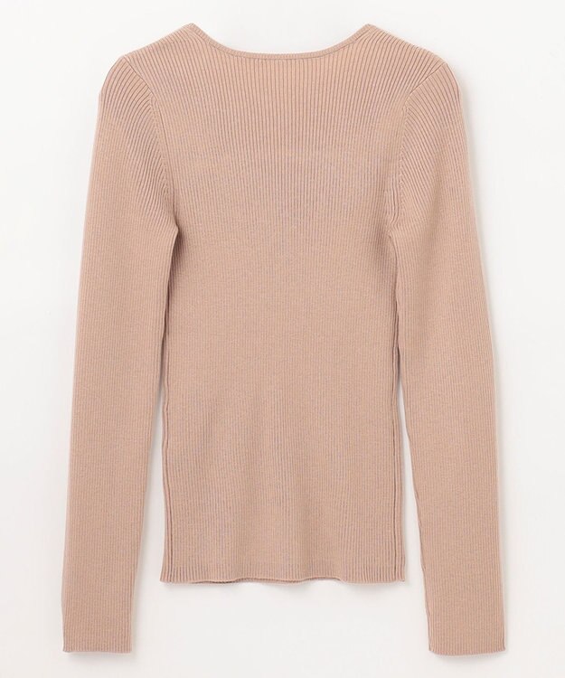 GRACE CONTINENTAL スクエアネックリブトップ ベージュ