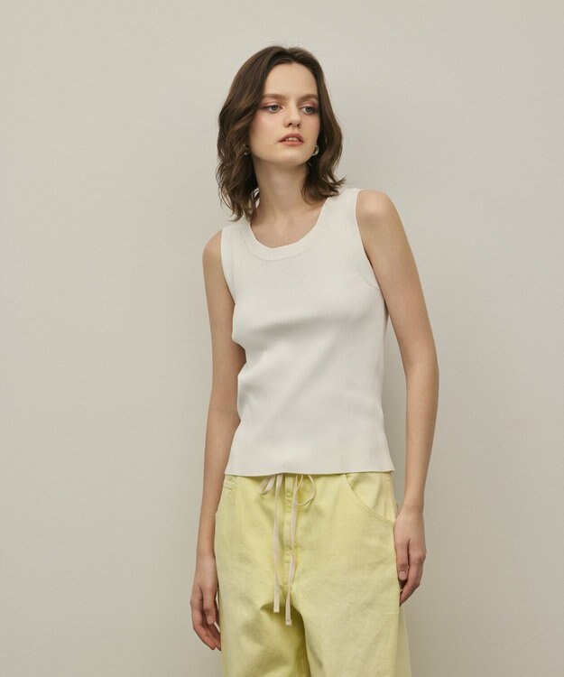 GRACE CONTINENTAL リブニットタンクトップ ホワイト