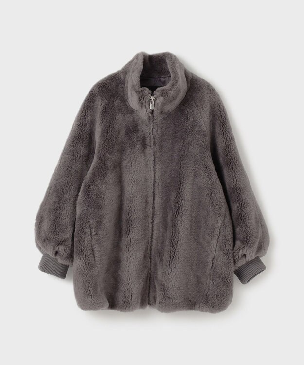 GRACE CONTINENTAL ウールボアブルゾン チャコール