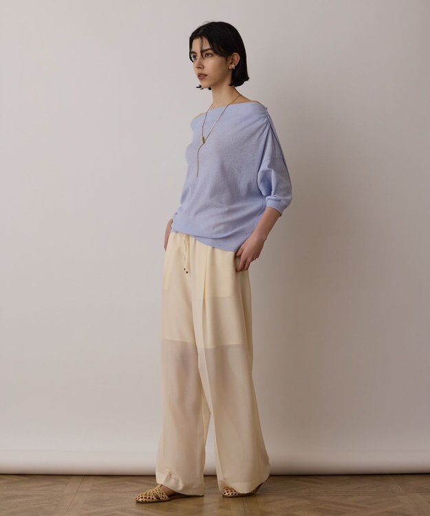 GRACE CONTINENTAL ドレープカットトップ ブルー