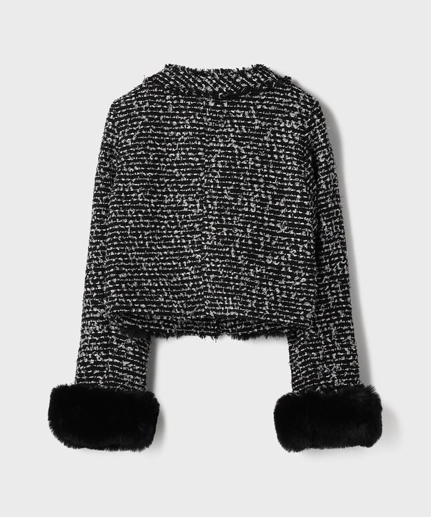 GRACE CONTINENTAL ツイードコンビジャケット ブラック