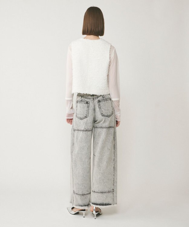 GRACE CONTINENTAL ライン切替デニムパンツ グレー