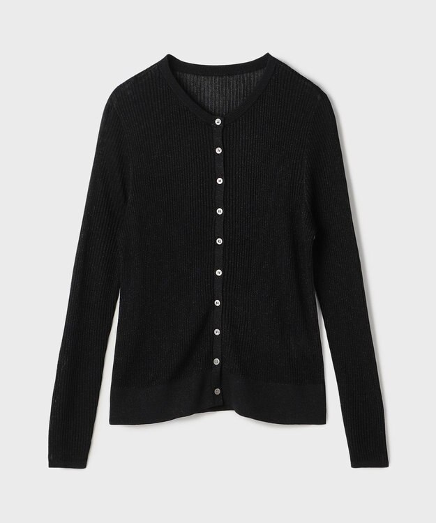 GRACE CONTINENTAL ハイゲージラメニットカーディガン ブラック