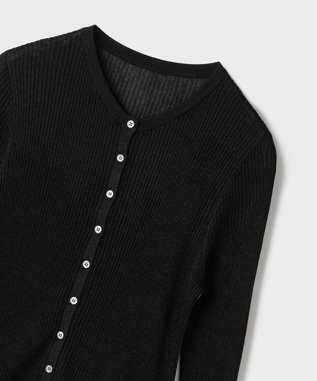 GRACE CONTINENTAL ハイゲージラメニットカーディガン ブラック