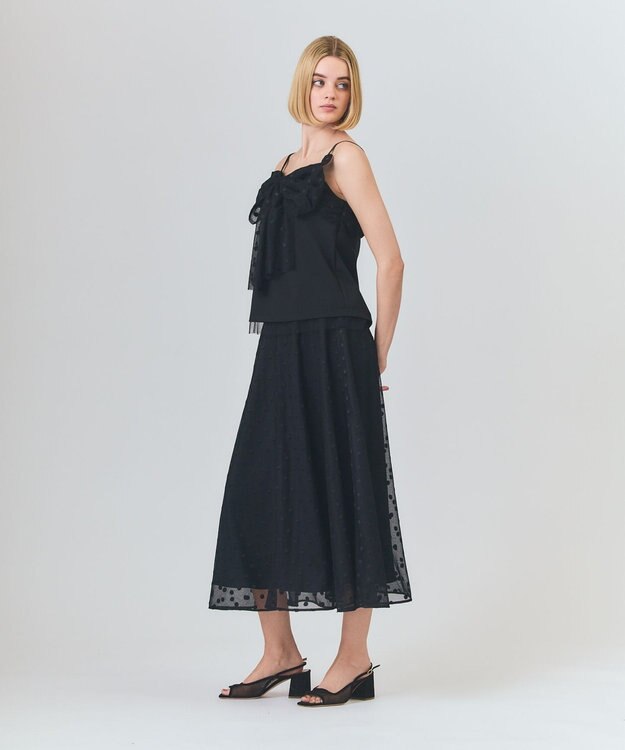 GRACE CONTINENTAL ドットembチュールスカート ブラック