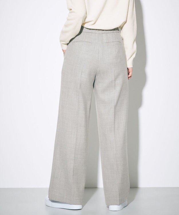 GRACE CONTINENTAL ウールストレッチセミワイドパンツ グレー