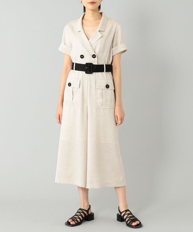 GRACE CONTINENTAL テーラードワイドサロペット ベージュ